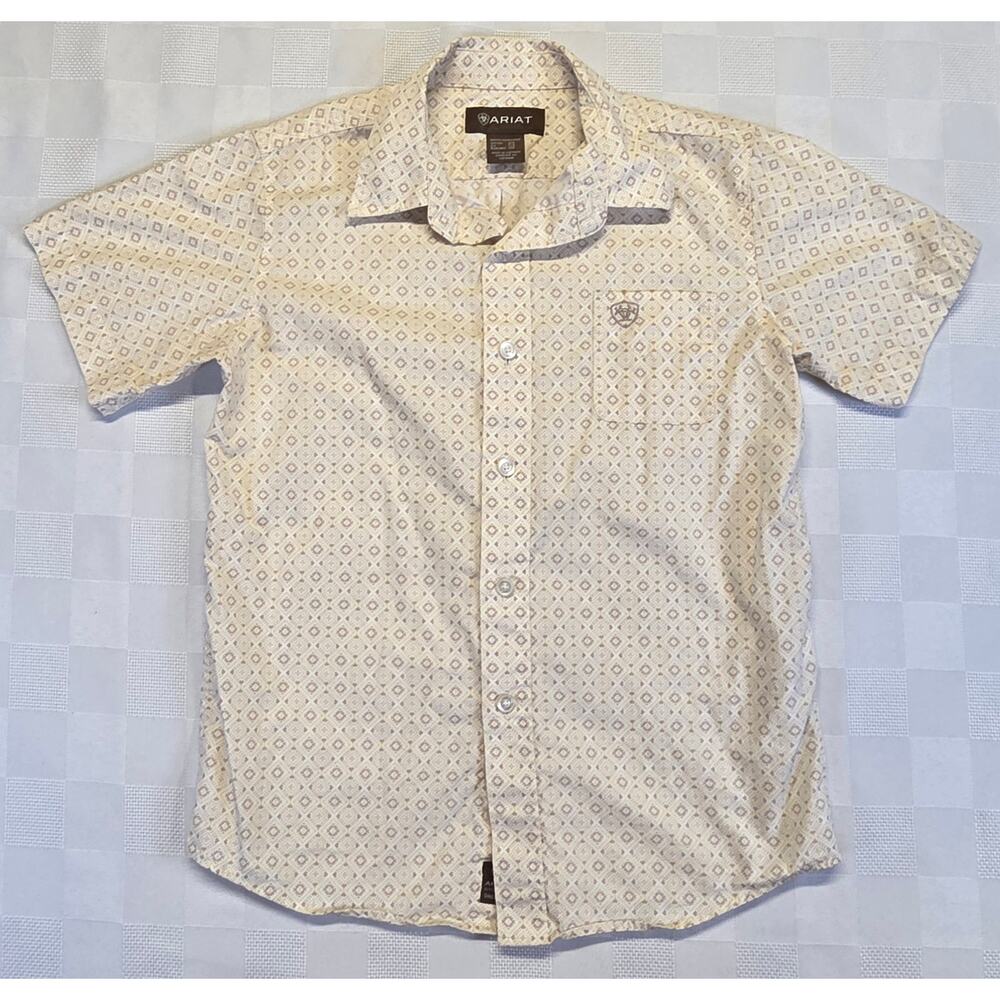 Ariat Wrangler Boys Size XL(16-18) Western Cowboy Button up Short Sleeve Shirts